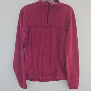 Vintage Womens Pink Arc'teryx 1/4 Zip Fleece Sweater